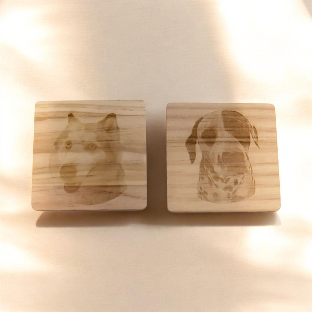 Custom engraved wood coasters