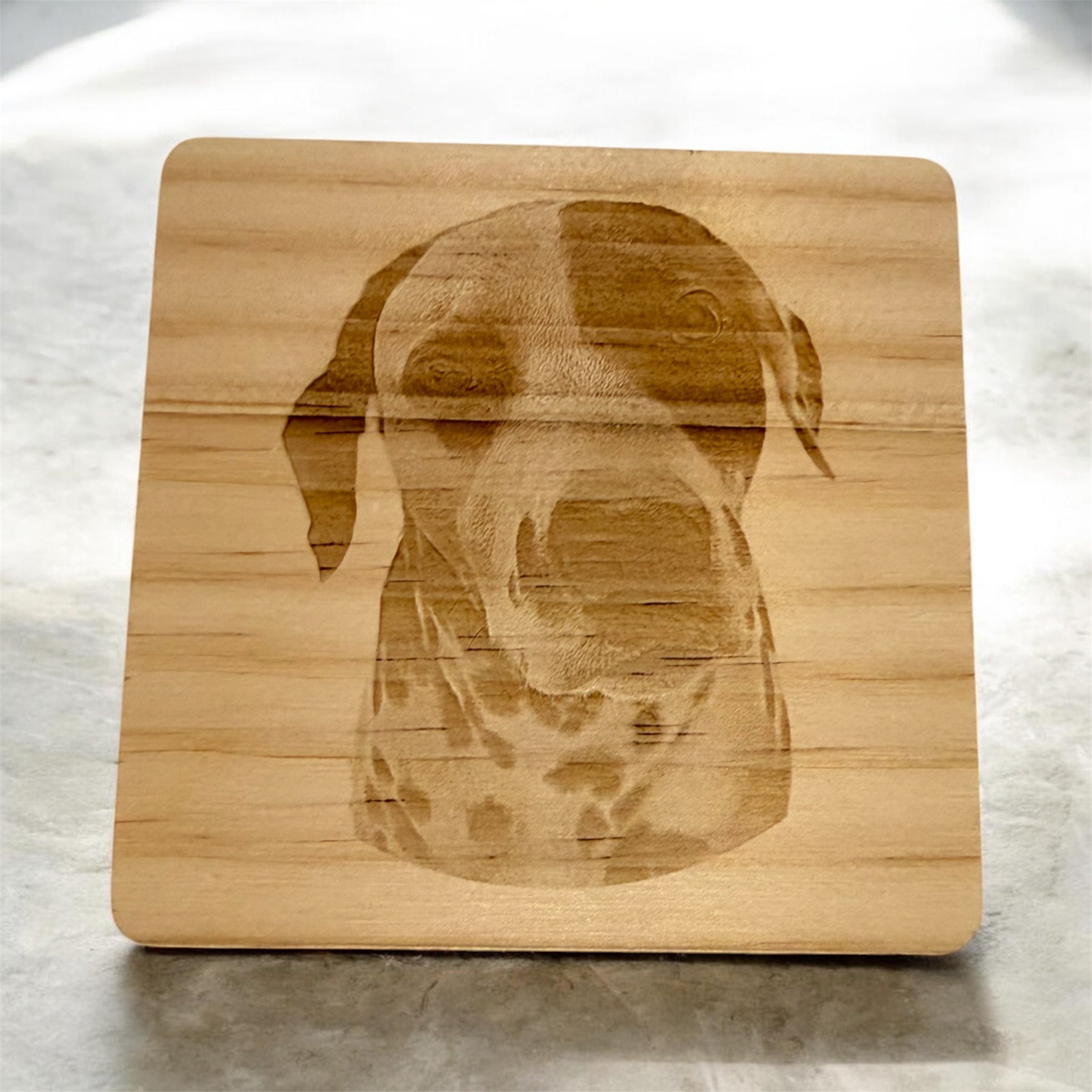 Custom engraved wood coasters